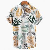 Riolio Summer Hawaiian Shirt For Men 3D Retro Coconut Tree Pattern Short Sleeve Vacation Breathable Casual Design Clothing Fashion