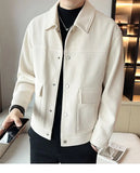 Riolio Korean Style Fashionable High-end Jacket Men's Spring Autumn 2025 New Corduroy Top Trendy Handsome Loose Short Lapel Thin Jacket