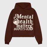 Riolio Mental Health Matters Print Hoodies Women Men Streetwear Oversized Sweatshirt Goth Y2k Top Harajuku Pocket Hoodie Men Clothing