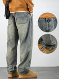 Riolio  Men's Jeans Retro Cargo Trousers Straight Man Cowboy Pants Punk Washed Luxury Designer 2025 Trend Y2k Vintage Korean Style Baggy