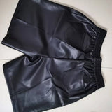 Riolio  Mens Motorcycle Biker Shorts Youth Pu Leather Pants Summer Streetwear Fashion Nightclub Unique Niche Men'S Clothing New