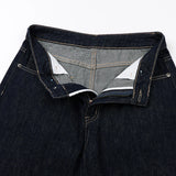 Riolio  Classic Baggy Men's Raw Jeans Calf-Length Summer Fashion Black Casual Loose Wide Leg Washed Denim Pants High Quality Clothes