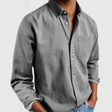 Riolio Vintage Green Mens Dress Shirts Brand New Long Sleeve Slim Fit Shirt Men Casual Button Down Top Shirt Male Chemise Homme
