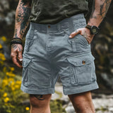 Riolio  Summer Mens Cargo Tactical 100% Cotton Corduroy Short Multi Pocket Shorts Mens Japanese Streetwear Casual Jogger Outdoor Pants