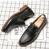 Riolio  High Quality Social Leather Shoes Men Flat Casual Business Leather Shoes Male Classic Men's Loafers Office Dress Shoes