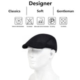 Riolio Men Mesh Breathability Newsboy Caps British Painters Hats Spring and Summer Flat Cap Hip Hop Berets