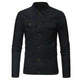 Riolio men cowboy outfit Men's Denim Shirt Spring Summer Men Pure Color Casual Slim Fit Shirts Thin Style Turn Down Collar Shirt