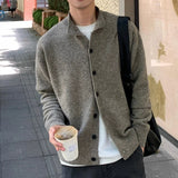 Riolio  Japanese Vintage Cardigan Coats Light Luxury Knitted Lapel Long Sleeve Men Sweater Jacket Leisure Premium Quality Knitwear M-3XL