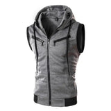 Riolio New Fashion Zipper Cardigan Sweater Mens Sleeveless Hooded Vest Jacket Plus Size S-4XL Streetwear Vest Hoodies