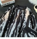 Riolio  Korean style autumn and winter new men and women trendy street style personalized round neck sweater couple hip-hop loose casual