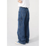 Riolio  Men Baggy Oversize Cargo Jeans Male Wide Streetwear Hip Hop Pants Harajuku Fashion Straight Leg Black Blue Loose Denim Pants