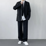 Riolio Casual Leisure Men's Suit Set High School Student Sle Versatile JK Class orm Jaet Straight Cut Casual Long Sve