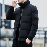 Riolio New Solid Stand Collar Male Windbreak Cotton Padded Down Jacket Warm Thick Men Parka Winter Casual Mens Outwear