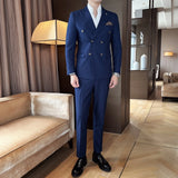 Riolio  Casual Stripe Business Suit Set Large Size Men's Fashion City Summer Two-Piece Suit Elegant Sensation Leisure Wardrobe