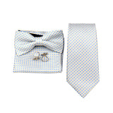 Riolio  Business Men Tie Set With Bowtie Pocket Square Cufflinks Necktie Suit Set Paisley Dot Floral Style New Fashion Classic Bow Tie
