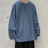 Riolio  Loose Sweatshirts Men Solid T Shirt Neutral Streetwear Fashion Women Korean Clothes Cotton Pullover Long Sleeve T-shirts Man