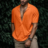 Men Clothing Summer New Shirts Fashion Streetwear Men Short Sleeve Soft Shirts Casual Turn-down Collar Camisas Hombre