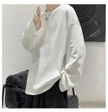 Riolio 100% Cotton Oversize  Men's Women T-shirt Man Long sleeves Pure Color Men t shirt T-shirts For Male Female Tops