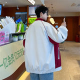 Riolio Fashion Spring New Jackets Men Stand Collar Casual Patchwork Color Jacket Men Outwear Clothing Men's Loose Pilot Jacket