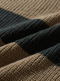 Riolio  New Loose Bottoming Sweater Casual Versatile Striped Pullover Men's Round Neck Sweater