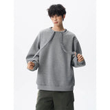 Riolio  hoodie Men Solid Color Round Neck Sweatshirt Long Sleeve Pullover Soft Comfortable Crewneck Sweatshirt For Autumn Casual Wear
