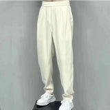 Riolio  Summer Wrinkle Resistant Solid Color Small Feet Casual Loose and Simple Versatile High Waist Lace Up Pocket Harlan Pants