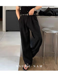 Riolio New Japanese Retro Men Casual Pants Luxury Draped Wide Leg Leisure Solid Color Straight Trousers High Quality Elegant Sweatpants