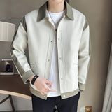 Riolio Spring New Color-blocking Design Jacket Men Fashion Casual Lapel Coat Streetwear Outwear Jaqueta Masculina Men Clothing