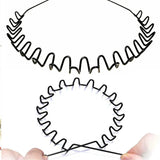 Riolio Unisex Black Elastic Non Slip Simple Metal Headbands For Men Women Wavy Hairband Spring Hair Hoop Fashion Hair Accessories