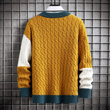 Riolio 2024 Autumn and Winter Men's Plush Thick Style Fashionable and Comfortable Warm Casual Long Sleeved Round Neck Knitted Sweater