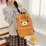 Riolio  Rilakkum Backpack Anime Student School Shoulder Bag Kids Cute Travel Backpack Children Birthday Gift
