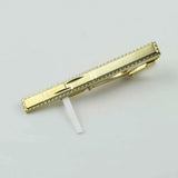 Riolio  New Men's 5cm Metal Gold Slim Tie Bar Wedding Party Business Accessory Stainless Steel Material Tie Clip Clamp Irregular Design