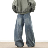 Riolio  Wide Leg Denim Pants Male Loose Cowboy Mopping Trousers baggy Men's Jeans Fashion Handsome Washed Streetwear Casual