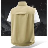 Riolio  Men Outdoor Leisure Breathable Sleeveless Vest Men Solid Fishing Photography Waistcoat Tactical Casual High-Quality Vests Male