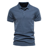 Riolio 100% Cotton Solid Color Men's Polo Shirts Casual Short Sleeve Turndown Men's Shirts Fashion Streetwear Polos for Men