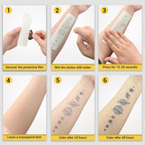 Riolio Ink Skull Temporary Tattoo Sticker Lasts 1-2 Weeks Waterproof and Anti-Friction