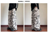 Riolio  Mens Casual Pants Straight Leg Loose Fit Tactical Cargo Joggers Wide Leg Tie Dye Trousers Trendy Fashion Side Pocket pants man