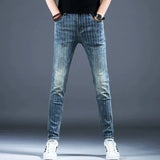 Riolio  Spring and Autumn New Fashion Trend Stripe Straight Leg Jeans Men's Casual Slim Fit Comfortable Sports Stretch Denim Jeans 28-36