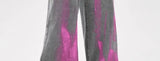 Riolio Coated Jeans Men's American High Street Wasteland Gray Wide-leg Pants Men Women A-type Smoke Gray Floor Pants 2025