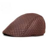 Riolio Korean Version of Men's and Women's Berets Solid Color Hollow Mesh Caps Forward Caps Breathable Summer Sun Hats
