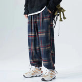 Riolio Ankle-Length Plaid Harem Pants Men Clothing Joggers Men Pants Trousers Japanese Fashion Sweatpants S-5XL Streerwear