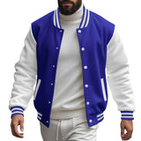 Riolio  Cross-border men's autumn and winter flight jacket baseball jersey velvet loose casual stand-up jacket men