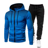 Riolio  Autumn and Winter New European and American Solid Color Fleece Sweater Pants Men's Casual Zipper Sports Hat Set