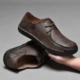 Riolio  Spring Soft Leather Casual Men Leather Shoes Lightweight Leather Casual Shoes Men Loafers Comfy Moccasins All-match Driving Shoe