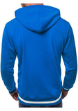 Riolio  New Casual Sweatshirt Zip-Up Hoodies With White Stripes Color Block Cardigan Long Sleeve Sportswear Comfortable Hooded Jacket