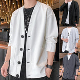 Riolio  Men's Jacket Summer Ice Silk Quick Drying Jacket High-End Business Casual Waistcoat Solid Color All-In-One Trench Coat 5XL
