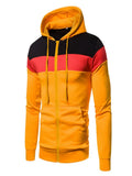 Riolio New men's hooded zipper splicing color sports top fleece insulation casual wear hooded sports top zipper comfortable hoodie