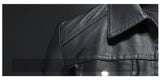 Riolio Men's lapel leather jacket autumn oversized slim motorcycle riding suit winter thickened PU leather waterproof work clothes