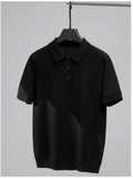 Riolio  New Trendy Men Polo Shirt Leisure High Quality Knit T-shirts American Style Fashion Breathable Button-down Short Sleeve Knitwear