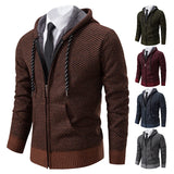 Riolio Men's trend in autumn and winter 2023 new plus velvet padded knit cardigan sweater coat